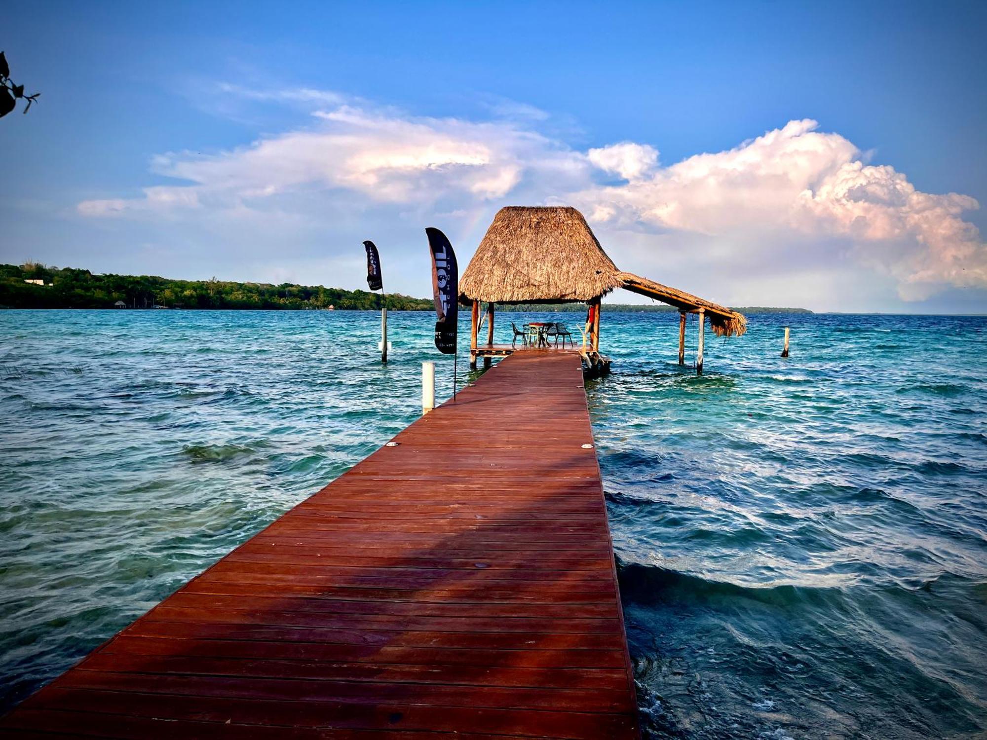 Cabana Con Muelle Privado En La Laguna De Бакалар Экстерьер фото
