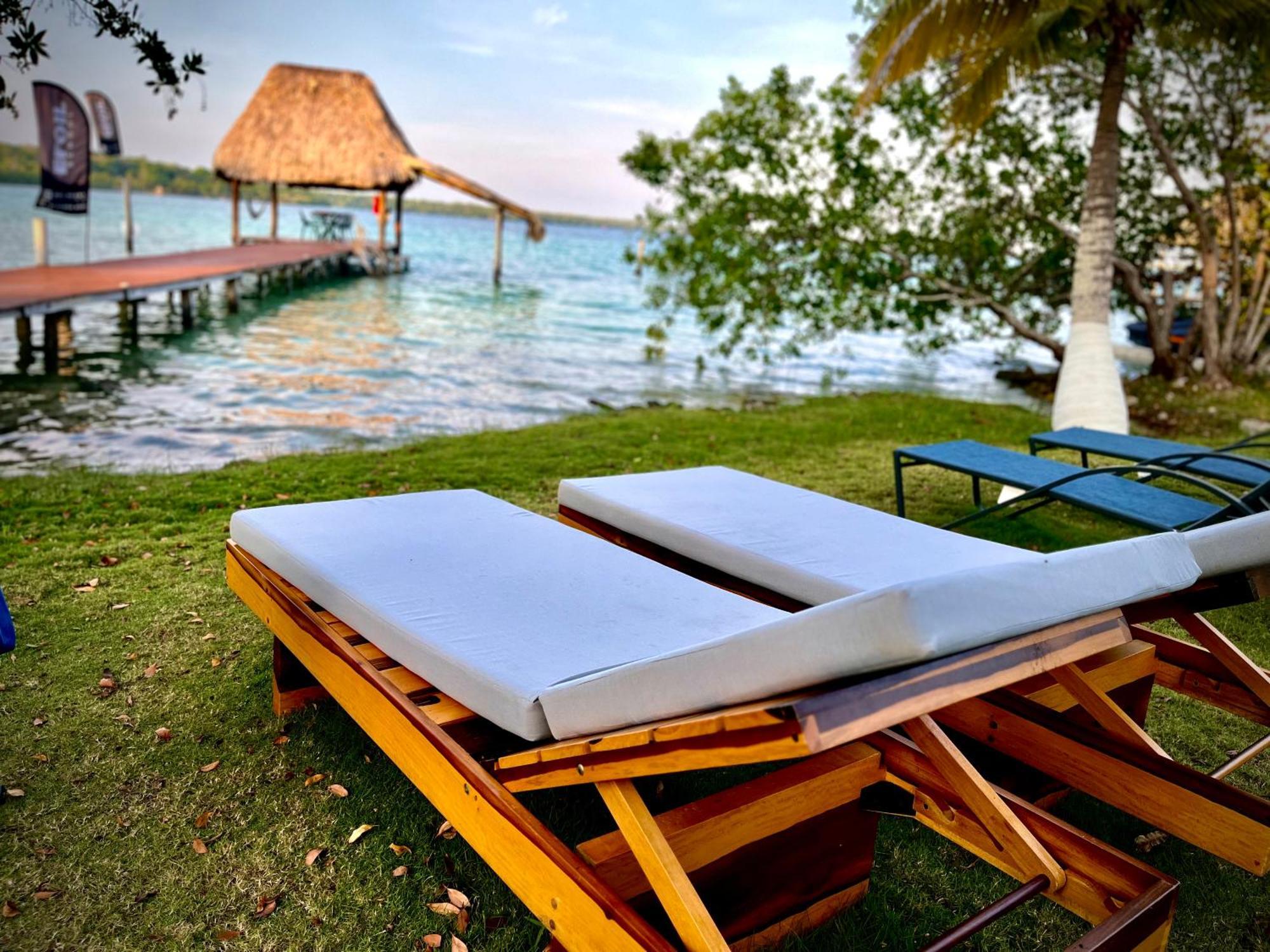 Cabana Con Muelle Privado En La Laguna De Бакалар Экстерьер фото